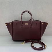 Balenciaga Bel Air Carry All Bag Small in Burgundy Smooth Calfskin Aged Gold Hardware - 30x20x12cm - 4
