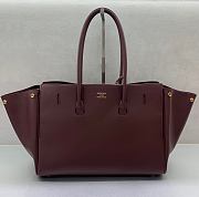 Balenciaga Bel Air Medium Carry All Bag in Burgundy Smooth Calfskin Aged Gold - 37x26x17cm - 3