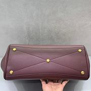 Balenciaga Bel Air Medium Carry All Bag in Burgundy Smooth Calfskin Aged Gold - 37x26x17cm - 2