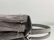 Balenciaga Rodeo Small Handbag in Suede Gray Silver Hardware - 29x20x10cm - 2