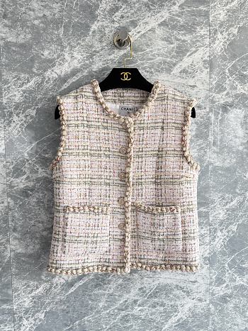 Chanel Tweed Sleeveless Vest with Braided Trim
