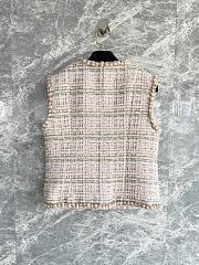 Chanel Tweed Sleeveless Vest with Braided Trim - 3