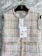 Chanel Tweed Sleeveless Vest with Braided Trim - 2