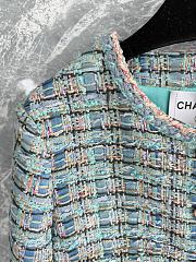 Chanel Jacket Cotton Tweed Turquoise & Multicolour - 6