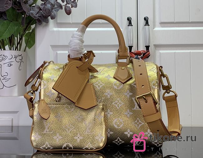 LV Speedy P9 Bandouliere 25 Autres Cuirs Monogram Gold M26305 - 25x15x15cm - 1