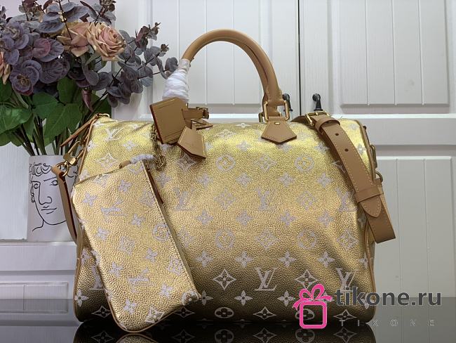LV Speedy P9 Bandouliere 40 Autres Cuirs Monogram Gold - 40x26x23cm - 1