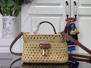 LV Vanity Chain Pouch Natural Tan Raffia M14303 - 19x6.5x11.5cm