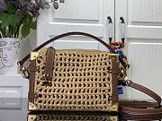 LV Side Trunk MM Natural Tan Raffia M14405 - 23.5x16x8.5cm - 1