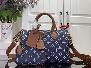 LV Speedy P9 Bandouliere 25 Autres Cuirs Monogram Navy M15278 - 25x15x15cm