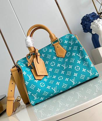 LV Speedy P9 Bandouliere 30 Autres Cuirs Monogram Turquoise - 32x22.5x18cm