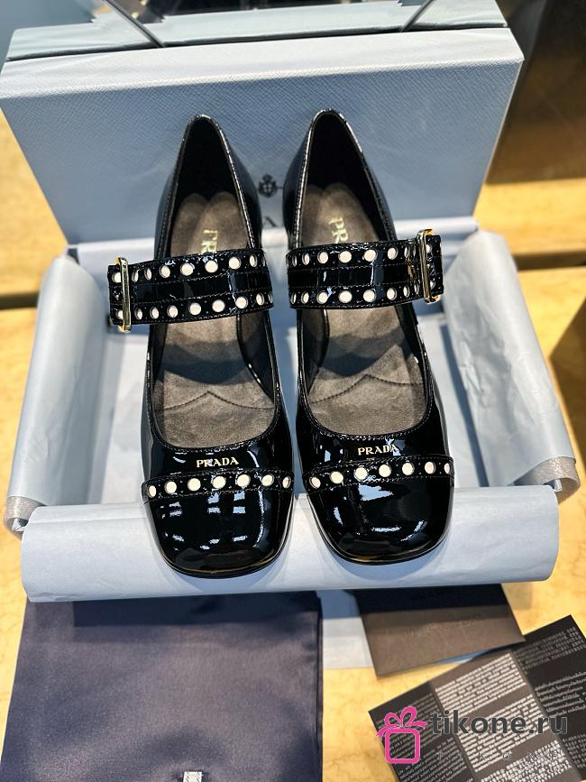 Prada Mary Jane Pumps Black Patent Leather 35mm - 1