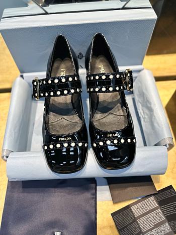 Prada Mary Jane Pumps Black Patent Leather 35mm