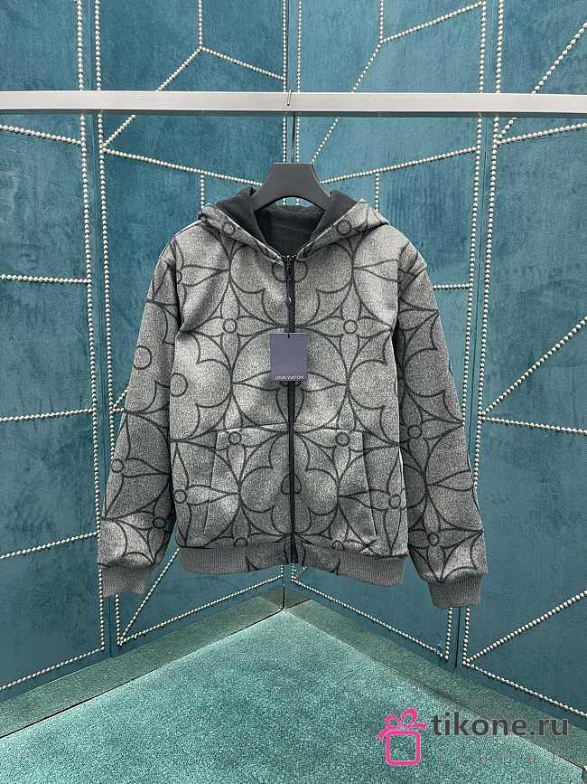 LV Reversible Double Face Hooded Blouson Gray 1AGHY1  - 1