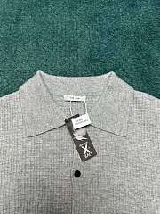 The Row Barkley Waffle Knit Wool and Cashmere Blend Overshirt Gray - 3