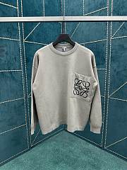Loewe Anagram Pocket Sweater in Cotton Blend Gray - 1