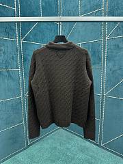 Prada Cable Knit Polo Sweater Brown - 6