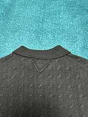Prada Cable Knit Polo Sweater Brown - 4