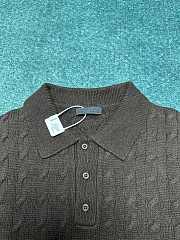 Prada Cable Knit Polo Sweater Brown - 3