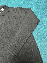 Prada Cable Knit Polo Sweater Brown - 2