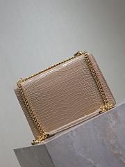 YSL Sunset Medium In Crocodile Embossed Leather Beige Gold - 22x8x16 - 4