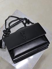 YSL Sunset Medium In Smooth Leather Black - 22x8x16cm - 6