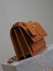 YSL Sunset Medium In Smooth Leather Brown Gold - 22x8x16cm - 5
