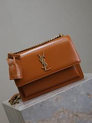 YSL Sunset Medium In Smooth Leather Brown Gold - 22x8x16cm - 2