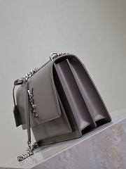 YSL Sunset Medium In Smooth Leather Gray Silver - 22x8x16cm - 2