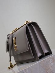 YSL Sunset Medium In Smooth Leather Gray Gold - 22x8x16cm - 2