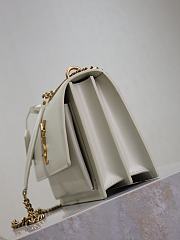 YSL Sunset Medium In Smooth Leather White Gold - 22x8x16cm - 5