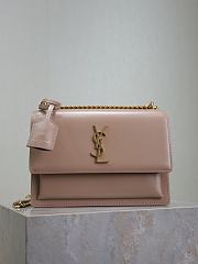 YSL Sunset Medium In Smooth Leather Nude Gold - 22x8x16cm - 1