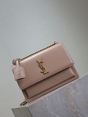 YSL Sunset Medium In Smooth Leather Nude Gold - 22x8x16cm - 3