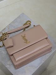 YSL Sunset Medium In Smooth Leather Nude Gold - 22x8x16cm - 5