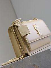YSL Sunset Medium In Smooth Leather Beige Gold - 22x8x16cm - 6