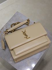 YSL Sunset Medium In Smooth Leather Beige Gold - 22x8x16cm - 2