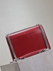 YSL Sunset Medium In Smooth Leather Red Silver - 22x8x16cm - 4