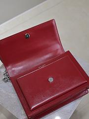 YSL Sunset Medium In Smooth Leather Red Silver - 22x8x16cm - 3