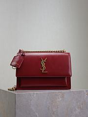 YSL Sunset Medium In Smooth Leather Red Gold - 22x8x16cm - 4