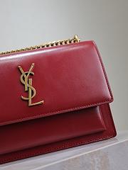 YSL Sunset Medium In Smooth Leather Red Gold - 22x8x16cm - 3