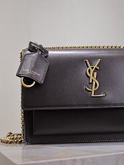 YSL Sunset Medium In Smooth Leather Chocolate - 22x8x16cm - 3