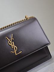 YSL Sunset Medium In Smooth Leather Chocolate - 22x8x16cm - 2