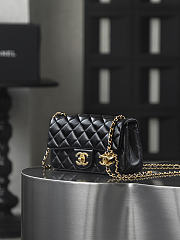 Chanel Mini Flap Bag Shiny Lambskin & Gold Tone Metal Black - 18x13x7cm - 2