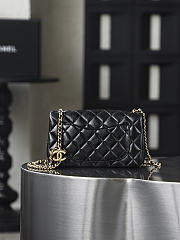 Chanel Mini Flap Bag Shiny Lambskin & Gold Tone Metal Black - 18x13x7cm - 4