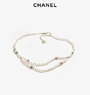 Spring-Summer 2025 Chanel Long Necklace Metal Glass Pearls & Diamantés Gold Pearly White & Multicolor - 6