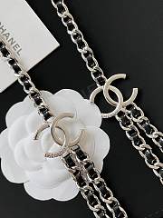 Spring-Summer 2025 Chanel Chain Belt Metal & Goatskin Silver & Black - 5
