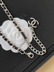 Spring-Summer 2025 Chanel Chain Belt Metal & Goatskin Silver & Black - 3