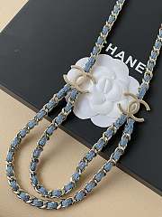 Spring-Summer 2025 Chanel Chain Belt Metal & Denim Gold & Blue - 6