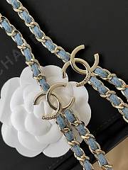 Spring-Summer 2025 Chanel Chain Belt Metal & Denim Gold & Blue - 2