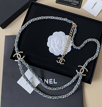 Spring-Summer 2025 Chanel Chain Belt Metal & Denim Gold & Blue