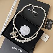Chanel Chain Belt Metal Resin Glass Pearls Silver Pearly - 1